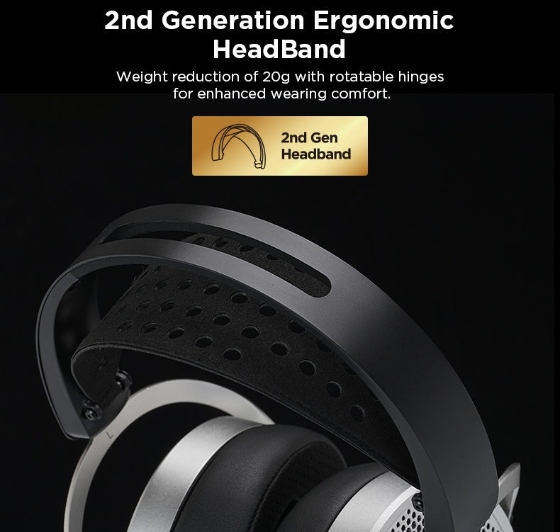 2nd Generation Ergonomic Headband with text on a black background for Hifiman HE600